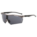 (12 PACK) Wholesale Sports Sunglasses New Arrival Cycling Women Outdoor Sport Unique Fashion Windproof 2023 - BulkSunglassesWholesale.com - Gunmetal Frame Black Lens
