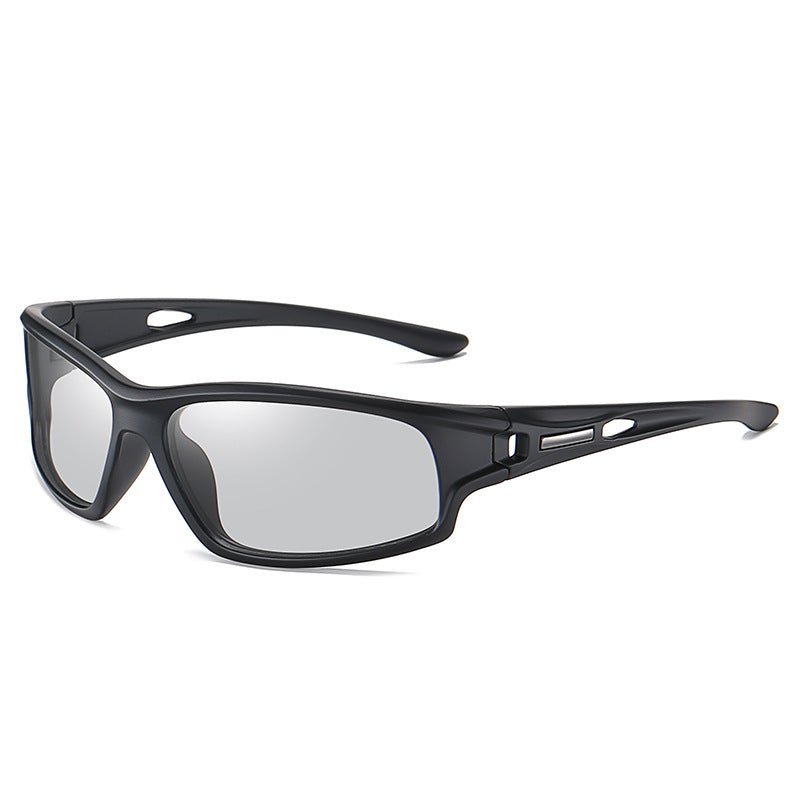 (6 PACK) Wholesale Sports Sunglasses New Arrival Cycling Sport Polarized Men Night Vision 2023 - BulkSunglassesWholesale.com - Black Frame Photochromic Lens