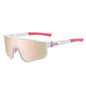 (12 PACK) Wholesale Sports Sunglasses New Arrival Sport Fashion Polarized One Piece Cycling Outdoor 2024 - BulkSunglassesWholesale.com - White Frame Pink