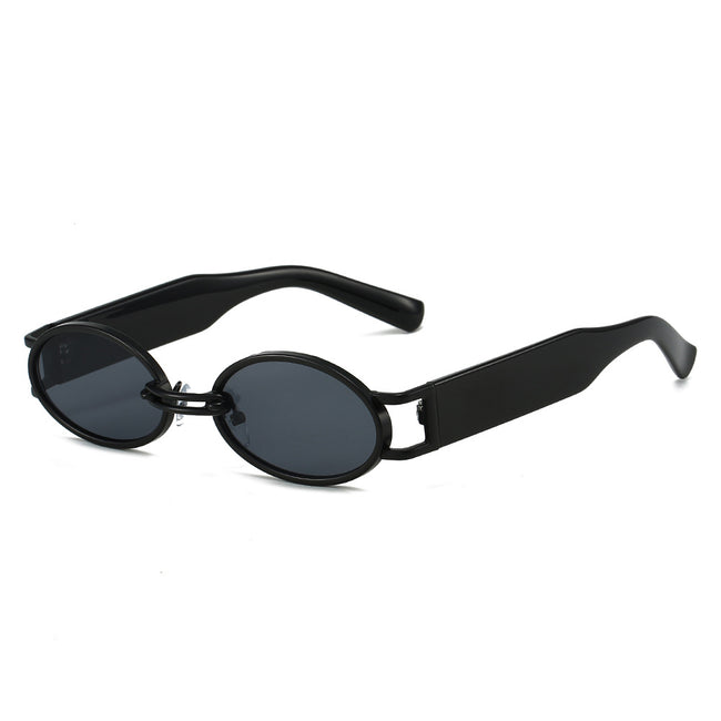 (6 PACK) Wholesale Sunglasses Vintage Small Women Trendy Street Korean 2023 - BulkSunglassesWholesale.com - Black Frame Black Lens Hover Image