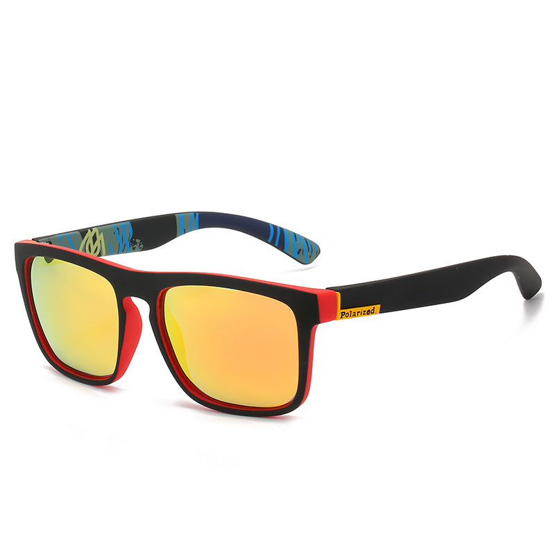 (12 PACK) Wholesale Sunglasses Vintage Cycling Polarized 2024 - BulkSunglassesWholesale.com - Matt Red Frame Red Mirrored ( Blue Temple )