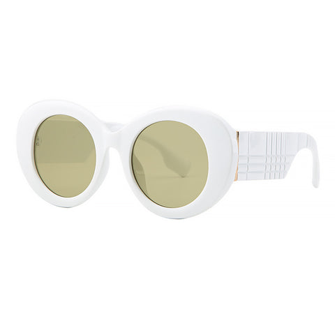 (6 PACK) Wholesale Sunglasses 2023 - BulkSunglassesWholesale.com - White Frame Green Lens
