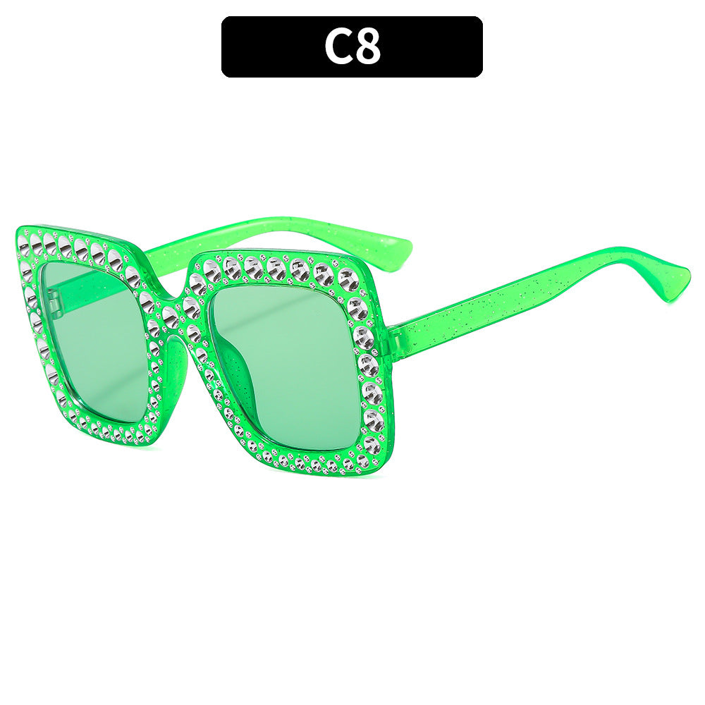 (6 PACK) Wholesale Sunglasses Square Unique Women 2023 - BulkSunglassesWholesale.com - Green Frame Green Lens