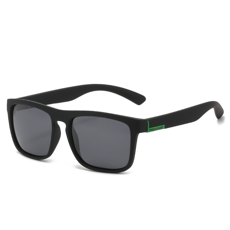 (12 PACK) Wholesale Sunglasses Vintage Cycling Polarized 2024 - BulkSunglassesWholesale.com - Matt Black Frame Black Black Lens ( Green )