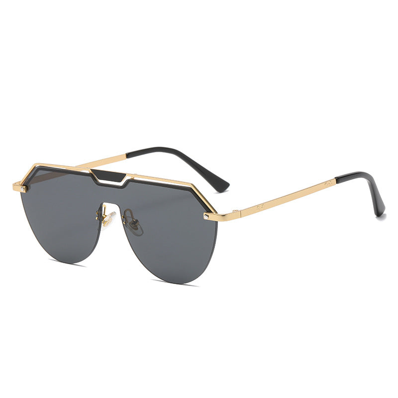 (6 PACK) Wholesale Sunglasses 2023 - BulkSunglassesWholesale.com - Gold Frame Grey