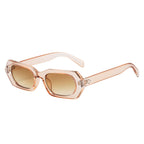 (6 PACK) Wholesale Sunglasses New Arrival Polygon Unique Fashion Women 2023 - BulkSunglassesWholesale.com - Champagne Frame Tea Lens