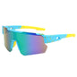 (12 PACK) Wholesale Sports Sunglasses New Arrival Outdoor Sport Cycling Fashion 2023 - BulkSunglassesWholesale.com - Blue Frame Green Mirrored