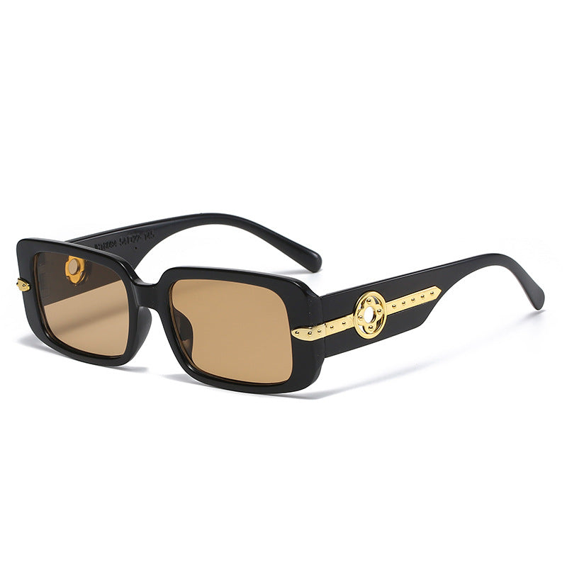 (6) PACK Wholesale Sunglasses 2023 - BulkSunglassesWholesale.com - Black Frame Tea Lens