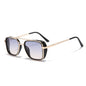 (6 PACK) Wholesale Sunglasses Vintage Metal Punk Double Bridge Aviator Women New Arrival 2023 - BulkSunglassesWholesale.com - Gold Frame Blue Yellow Lens