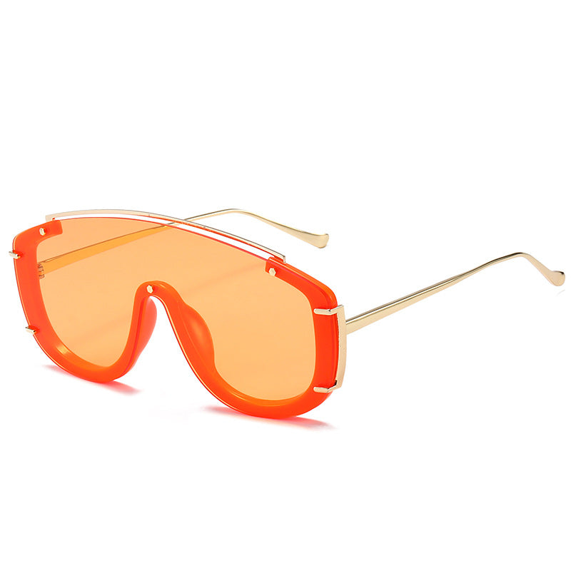 (6) PACK Wholesale Sunglasses 2023 - BulkSunglassesWholesale.com - Orange Frame Orange Lens