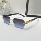 (6 PACK) Wholesale Sunglasses New Arrival Vintage Wood Grain Square 2024 - BulkSunglassesWholesale.com - Gold Frame Grey Blue Lens