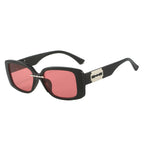 (6 PACK) Wholesale Sunglasses Fashion New Arrival Unique Street Trendy 2024 - BulkSunglassesWholesale.com - Black Frame Red Lens