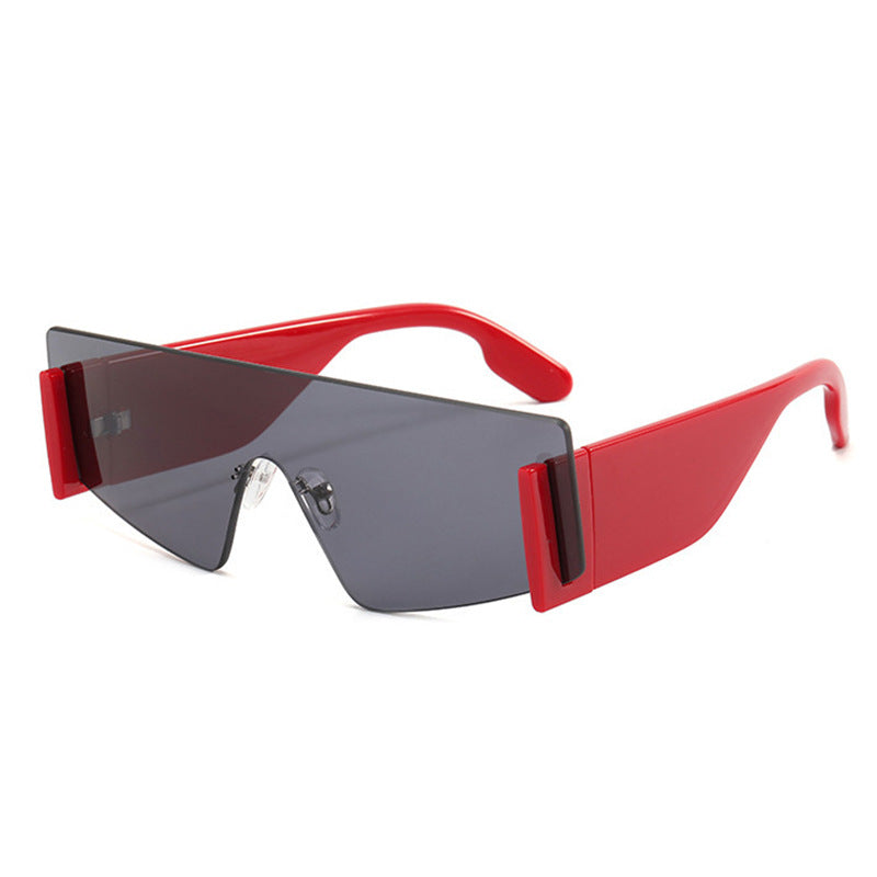 (6) PACK Wholesale Sunglasses 2023 - BulkSunglassesWholesale.com - Red Frame Black Black Lens