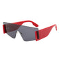 (6) PACK Wholesale Sunglasses 2023 - BulkSunglassesWholesale.com - Red Frame Black Black Lens