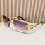 (6 PACK) Wholesale Sunglasses New Arrival Cut Edge Square Rimless Fashion Trendy Women 2024 - BulkSunglassesWholesale.com - Gold Frame Gradient Black Lens
