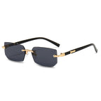 (6 PACK) Wholesale Sunglasses New Arrival Rimless Fashion Trendy Cut Edge Unique Jelly Women 2024 - BulkSunglassesWholesale.com - Black Black Lens