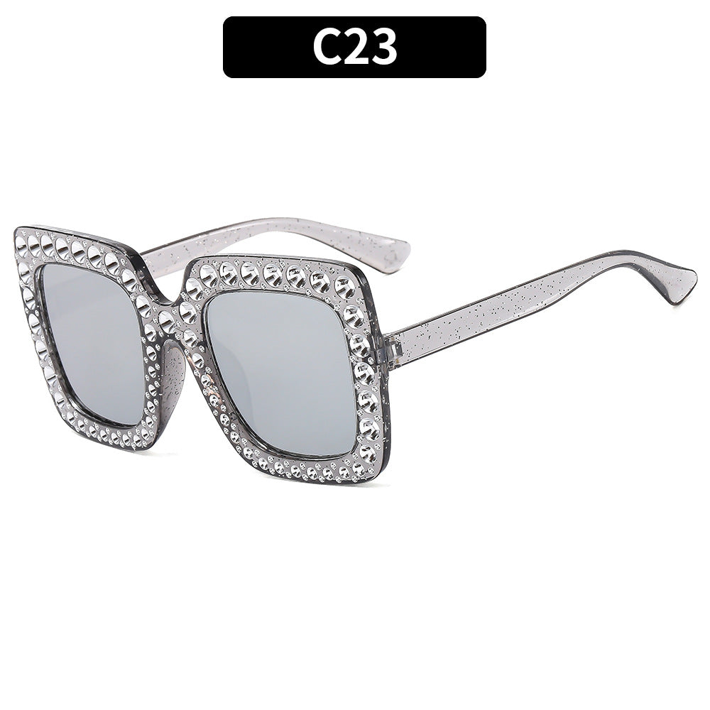 (6 PACK) Wholesale Sunglasses Square Unique Women 2023 - BulkSunglassesWholesale.com - Clear Grey Frame Mirrored Lens