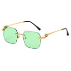 (6 PACK) Wholesale Sunglasses 2023 - BulkSunglassesWholesale.com - Gold Frame Green
