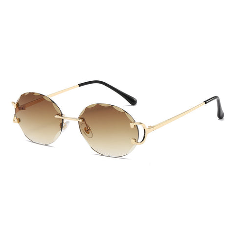 (6 PACK) Wholesale Sunglasses 2023 - BulkSunglassesWholesale.com - Gold Frame Gradient Tea