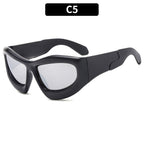 (6 PACK) Wholesale Sunglasses Unique Hip Hop Fashion Trendy 2023 - BulkSunglassesWholesale.com - Black Frame Mirrored Lens