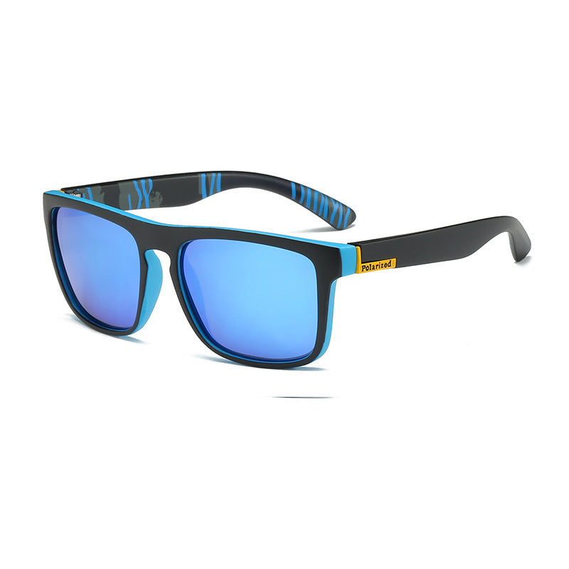 (12 PACK) Wholesale Sunglasses 2023 - BulkSunglassesWholesale.com - Blue Black Frame Blue Mirrored ( Blue Temple )