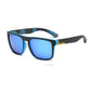 (12 PACK) Wholesale Sunglasses 2023 - BulkSunglassesWholesale.com - Blue Black Frame Blue Mirrored ( Blue Temple )
